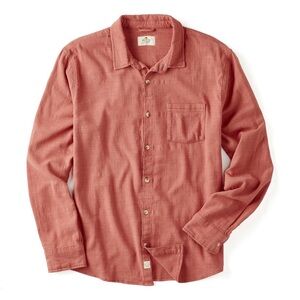 NWT Marine Layer Men's Casual Button Down Shirt in Rust Marge